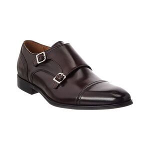 Dune London Saloon Double Monk Leather Loafer, Brown